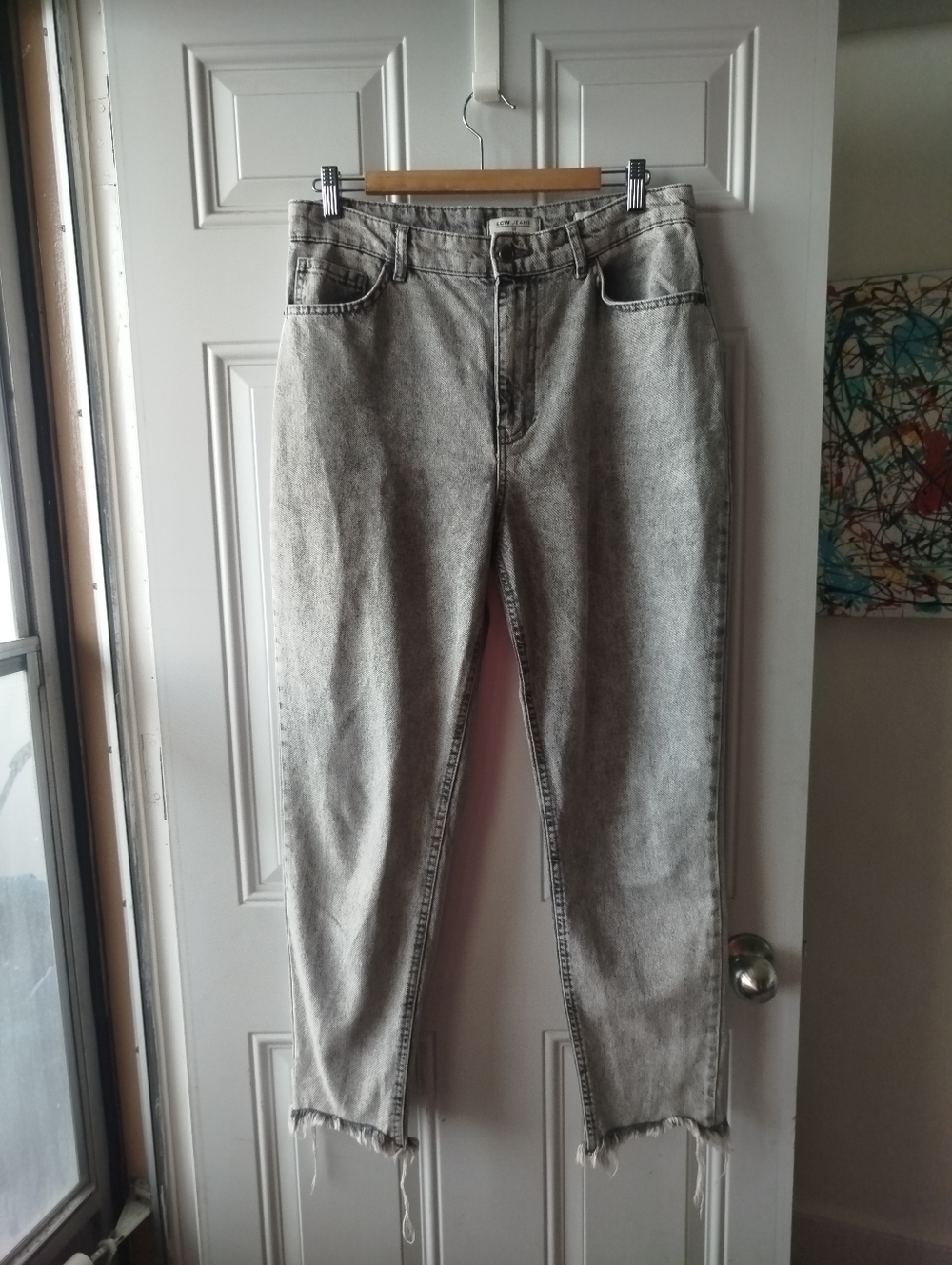 Acid Wash Gray High-Rise Mom Jeans